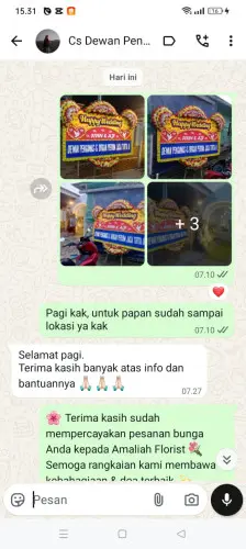 Testimonial Papan Bunga Pernikahan bojongkunci