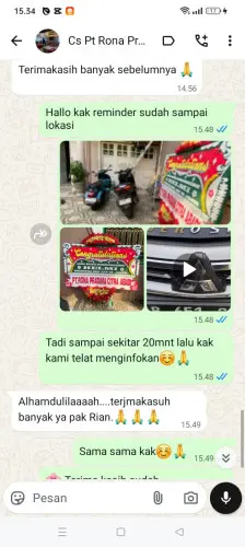 Testimonial Papan Bunga bojongkunci